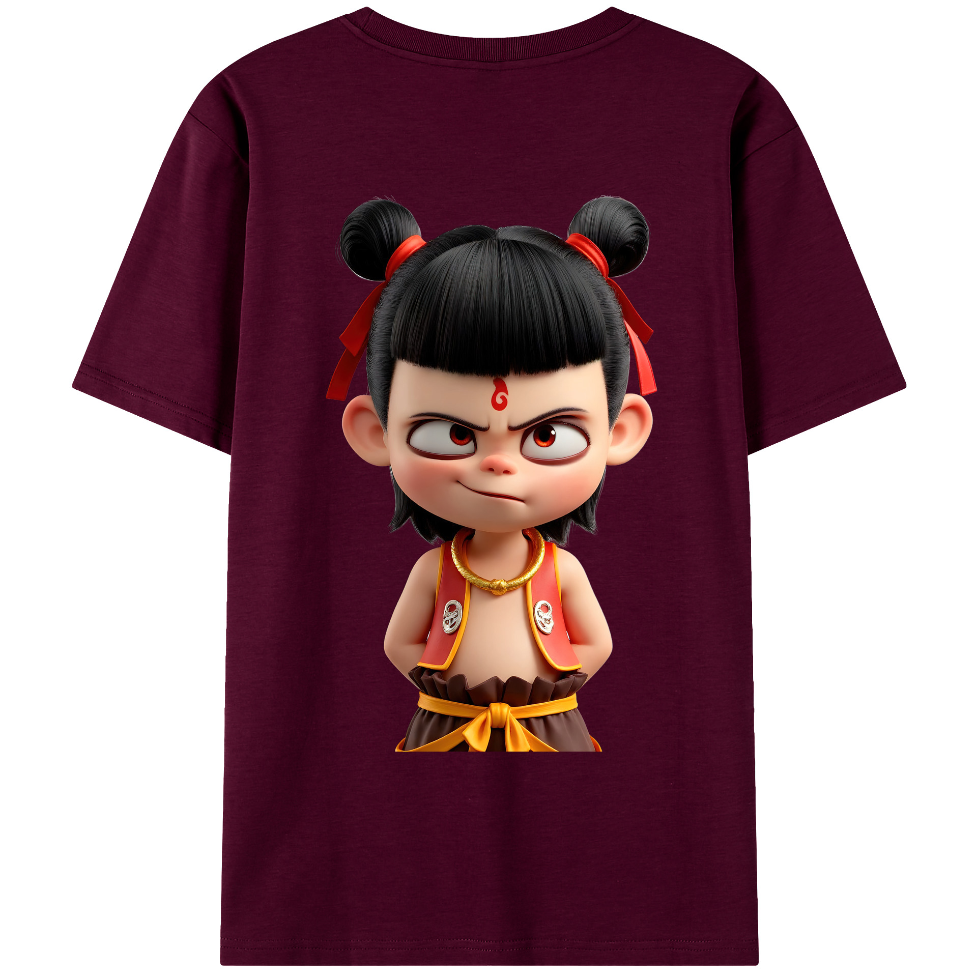（画像用） Ne Zha 2 ナタ 魔童の大暴れ レディース半袖Tシャツ(バックプリント)